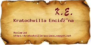 Kratochvilla Enciána névjegykártya
